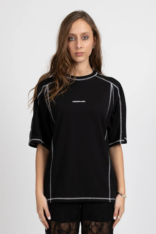 FEDERATION TRAST TEE LOGO - BLACK - THE VOGUE STORE