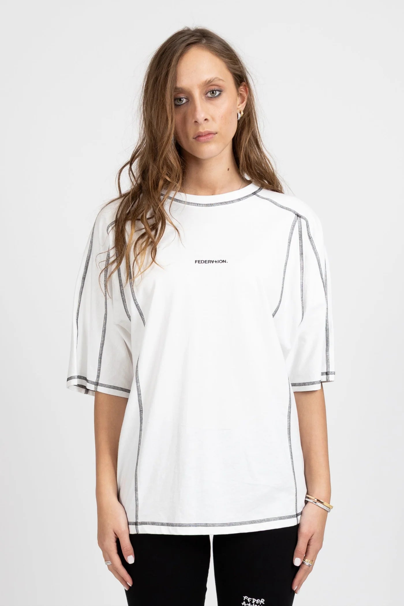 FEDERATION TRAST TEE LOGO - WHITE - THE VOGUE STORE