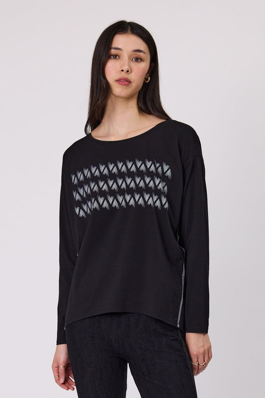 DUO LEA TOP - BLACK - THE VOGUE STORE