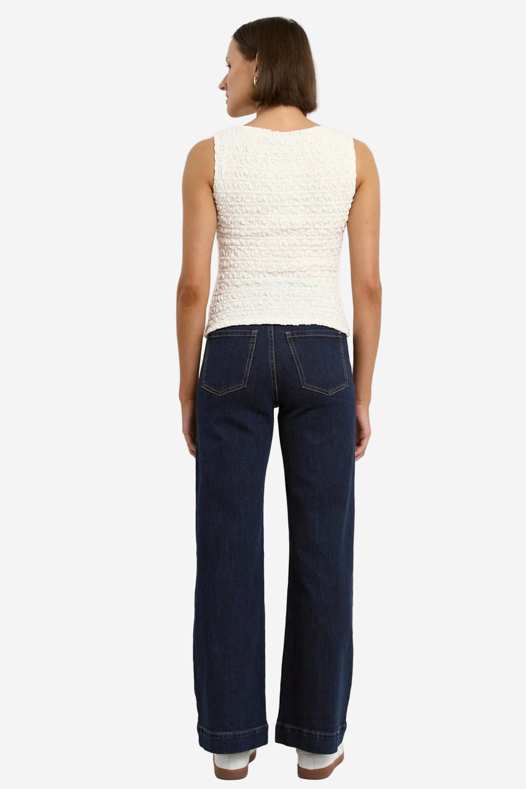 AMONG THE BRAVE UNTAMED IVORY LACE SLEEVELESS BOATNECK TOP - THE VOGUE STORE