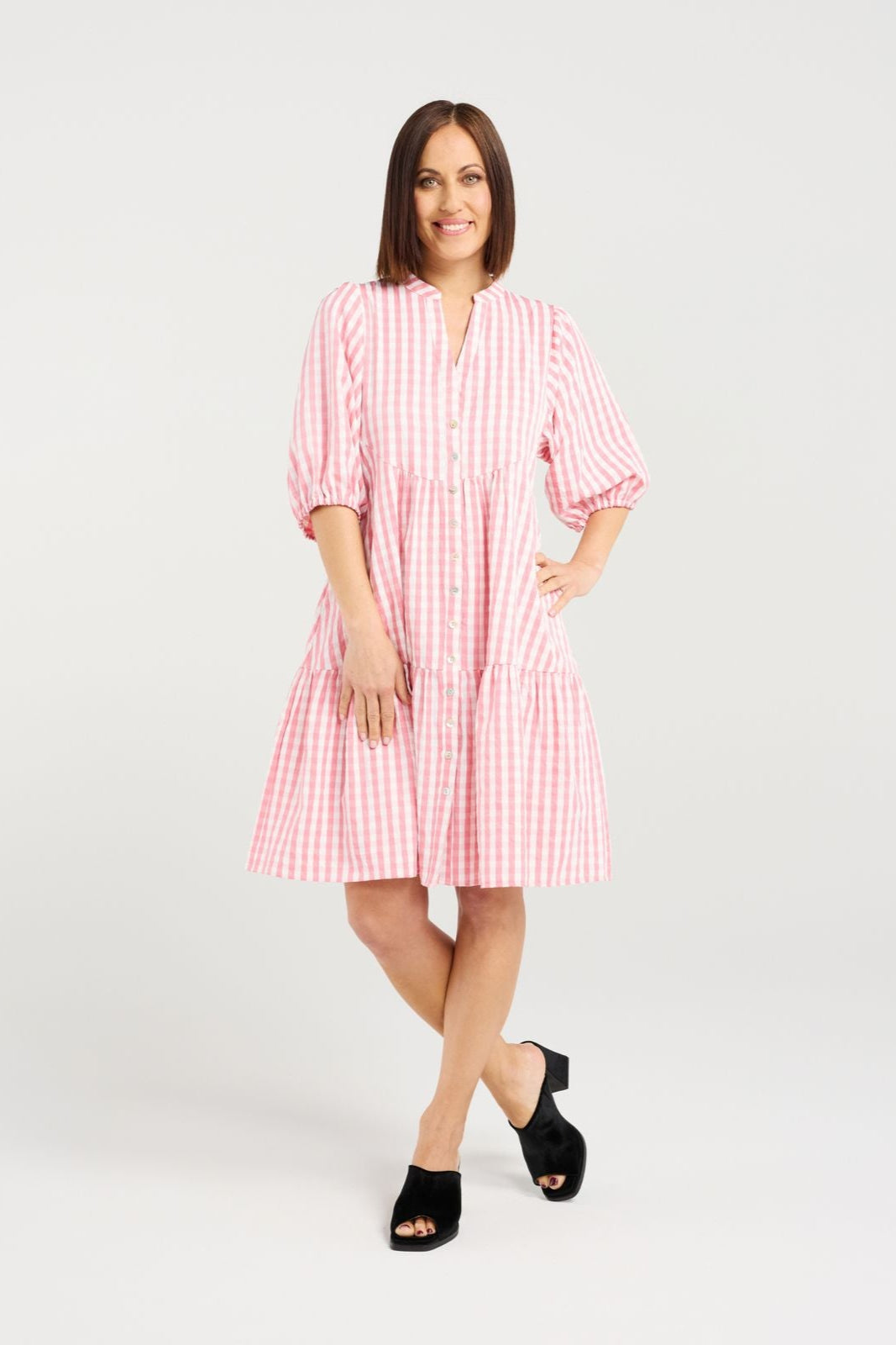 SEDUCE EILEEN DRESS - PINK CHECK - THE VOGUE STORE