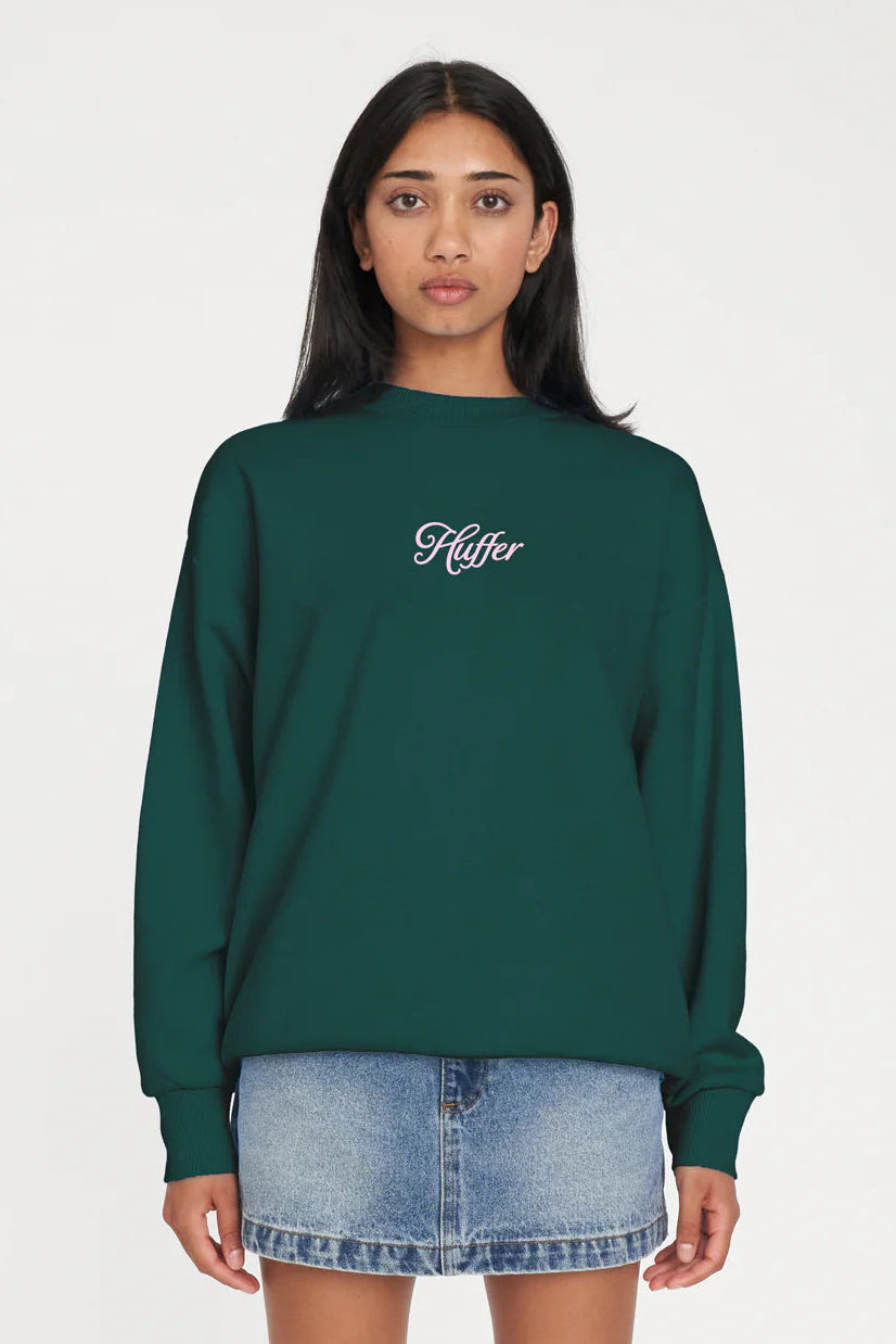 HUFFER WEEKEND CREW/ADORE - EMERALD - THE VOGUE STORE