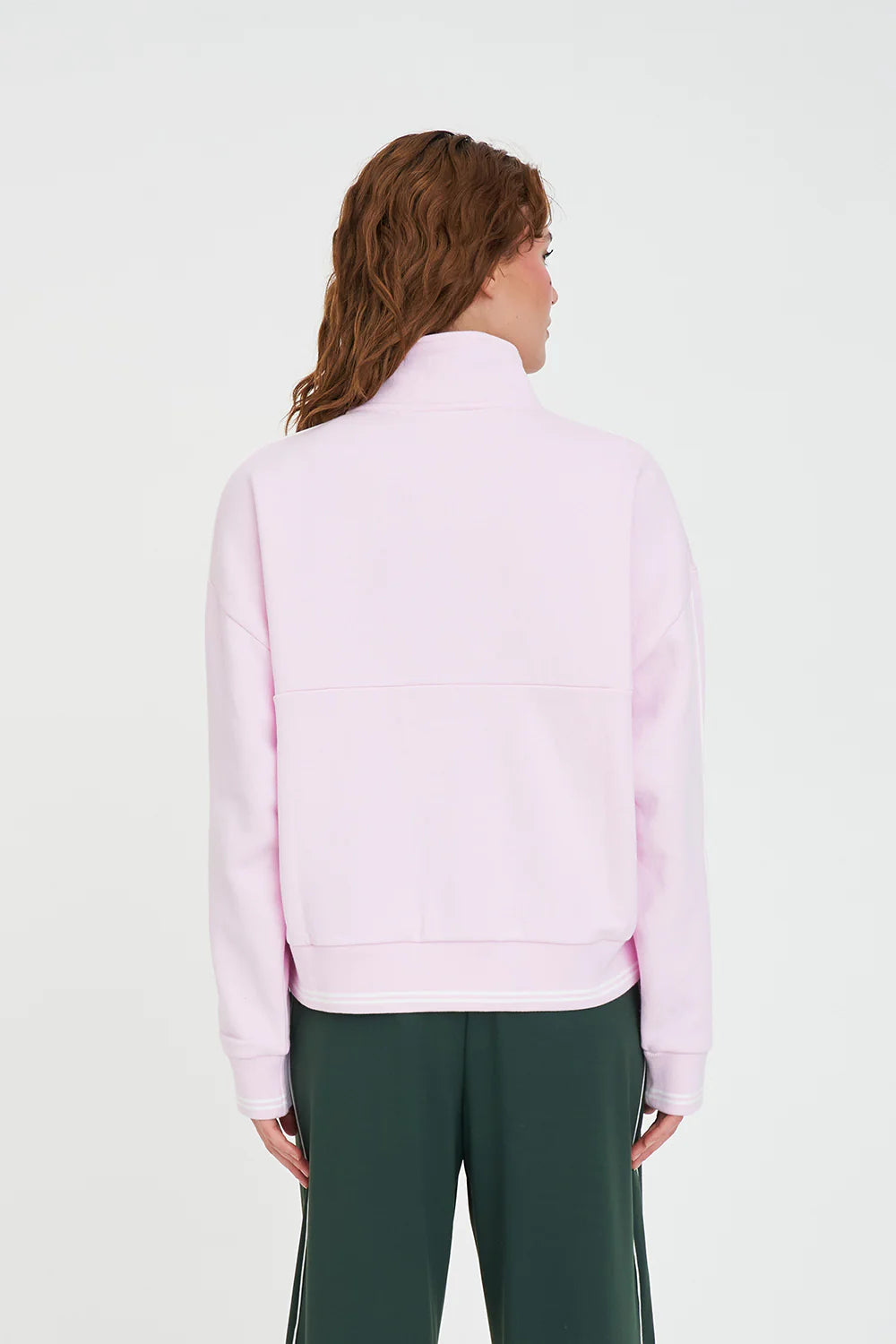 HUFFER PANELLED 1/4 ZIP 350/ARENA - PETAL - THE VOGUE STORE