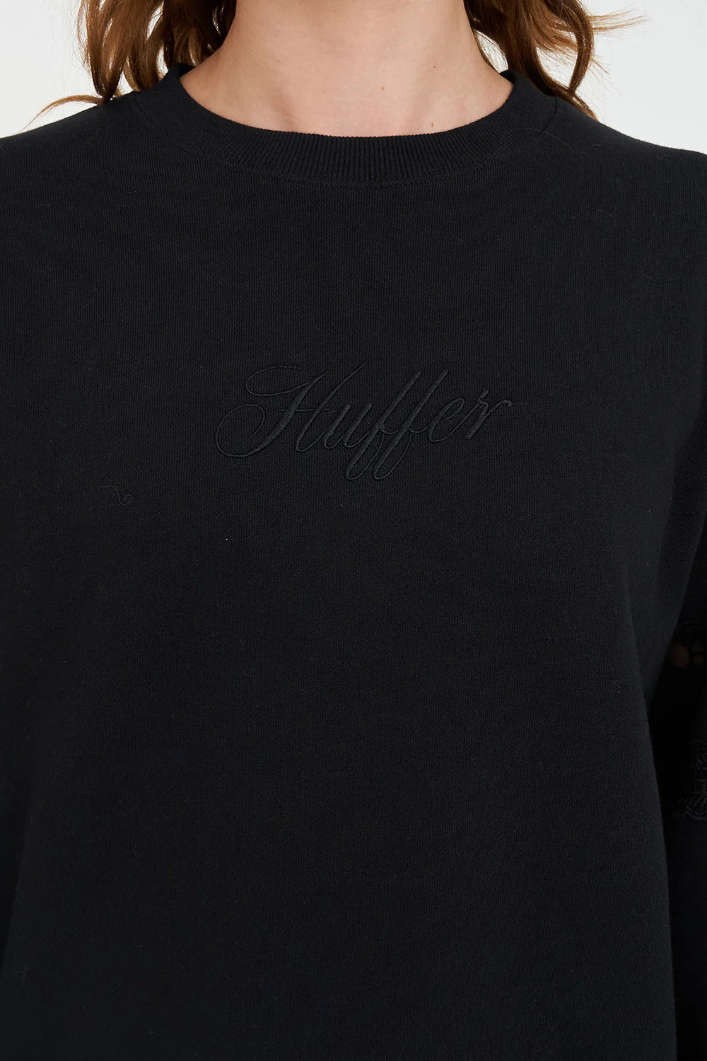 HUFFER CLASSIC CREW 350/CHERIE - BLACK - THE VOGUE STORE