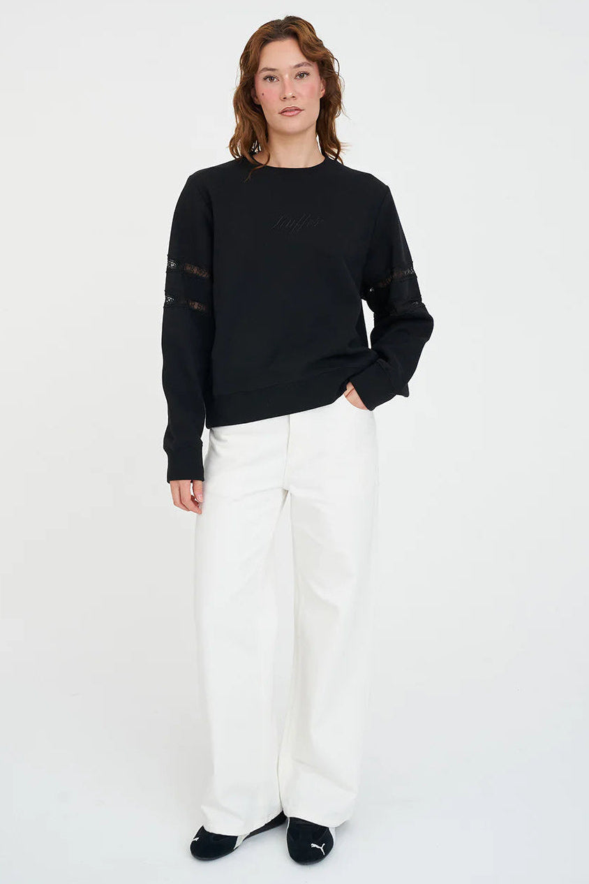 HUFFER CLASSIC CREW 350/CHERIE - BLACK - THE VOGUE STORE