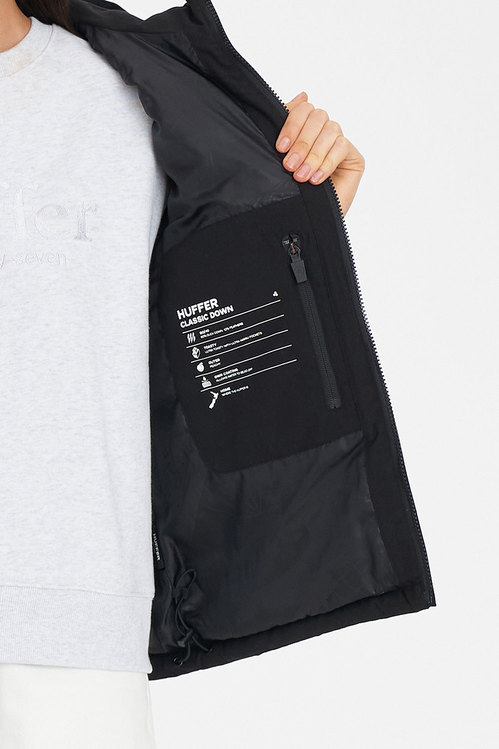 HUFFER CLASSIC DOWN VEST - BLACK - THE VOGUE STORE