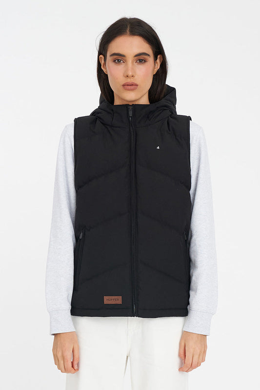 HUFFER CLASSIC DOWN VEST - BLACK - THE VOGUE STORE