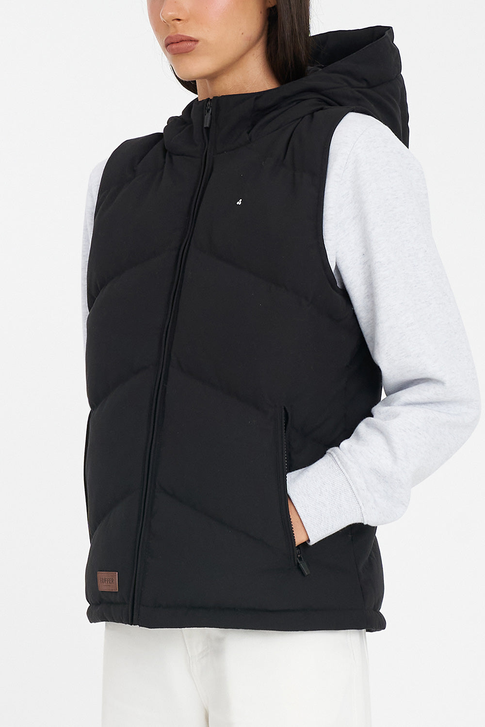 HUFFER CLASSIC DOWN VEST - BLACK - THE VOGUE STORE