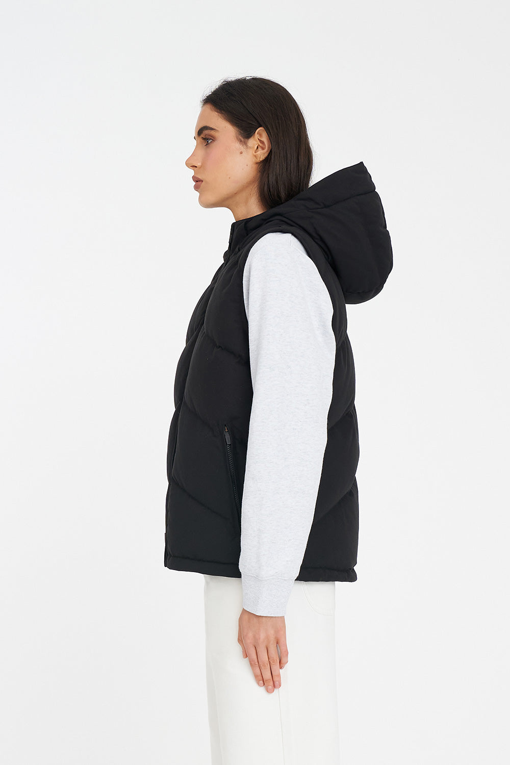 HUFFER CLASSIC DOWN VEST - BLACK - THE VOGUE STORE