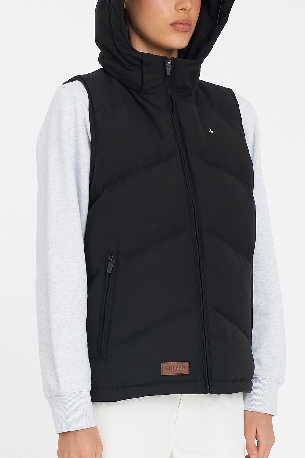 HUFFER CLASSIC DOWN VEST - BLACK - THE VOGUE STORE