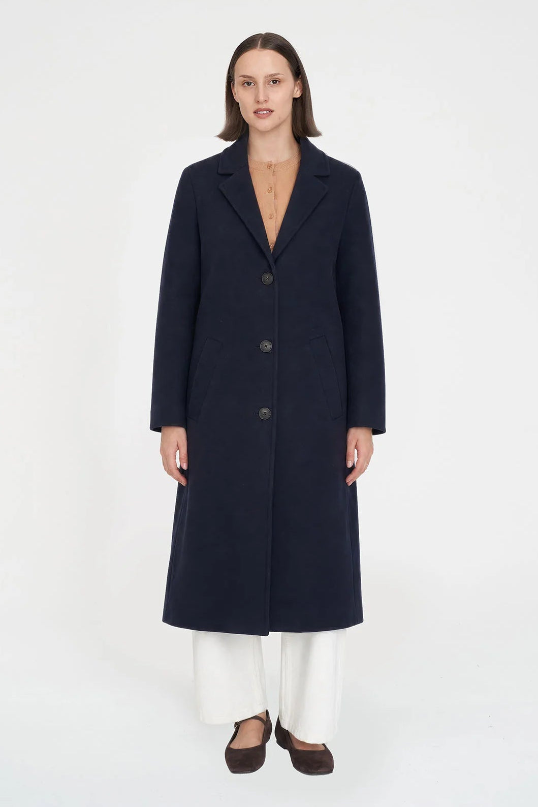 HUFFER OSCAR COAT - NAVY - THE VOGUE STORE