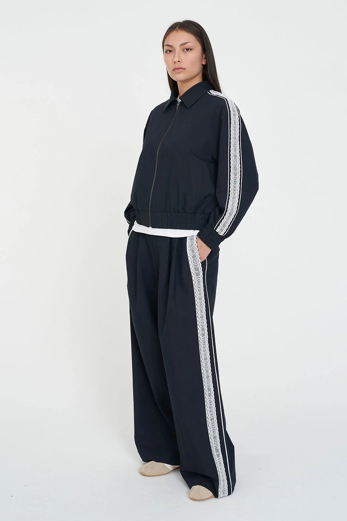 HUFFER FRANKIE JACKET - NAVY - THE VOGUE STORE