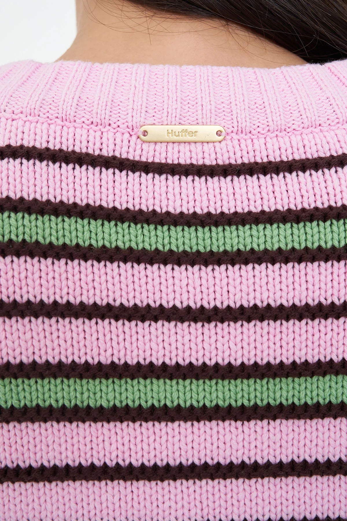 HUFFER BOBBY KNIT CARDIGAN - PINK/MEADOW - THE VOGUE STORE