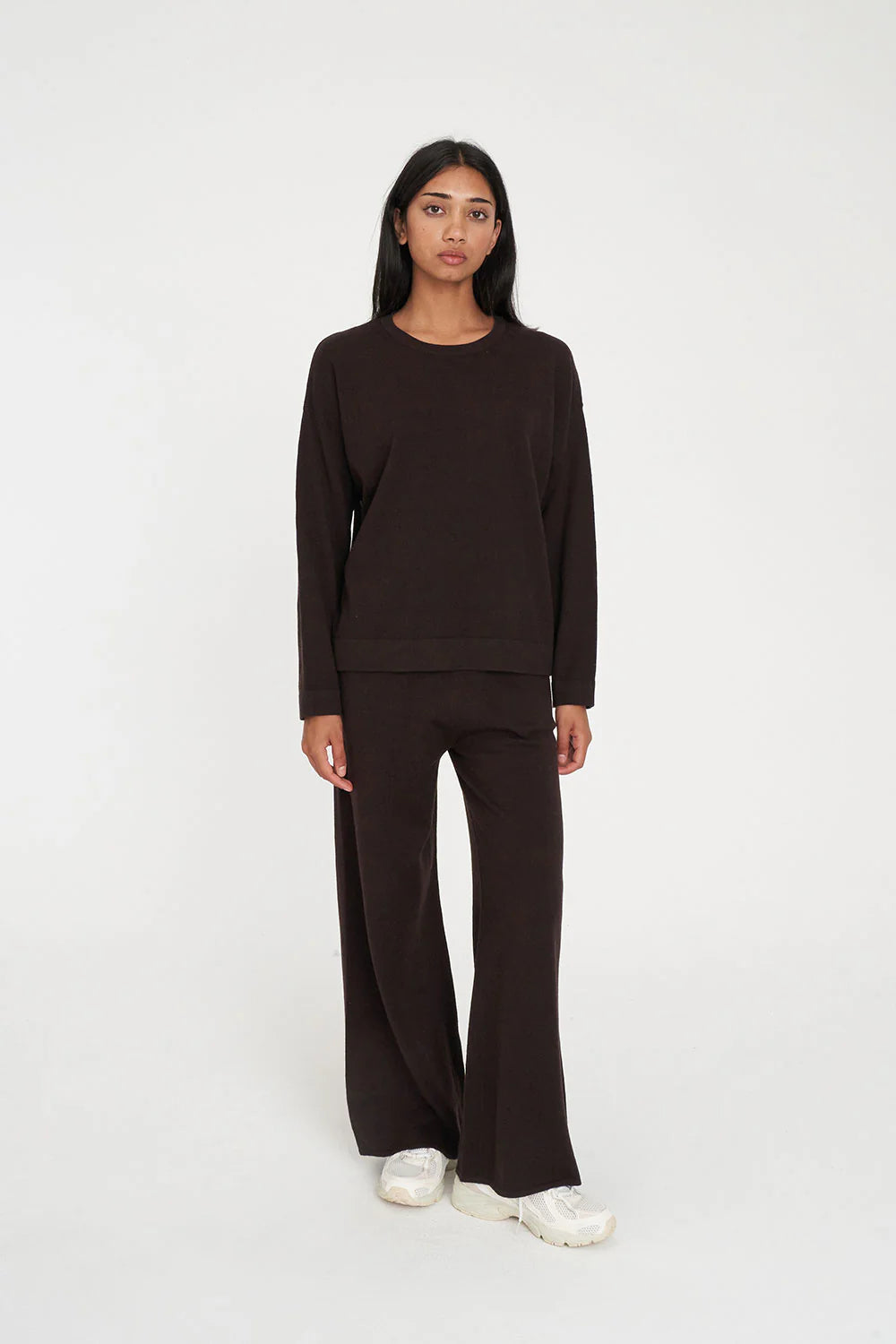 HUFFER MERINO NEVE CREW - CHESTNUT