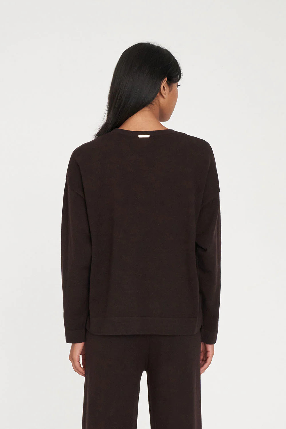 HUFFER MERINO NEVE CREW - CHESTNUT