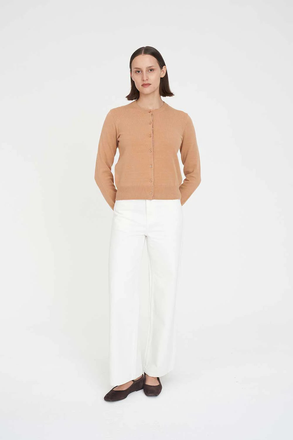 HUFFER CLASSIC BUTTON UP CARDIGAN - CAMEL - THE VOGUE STORE