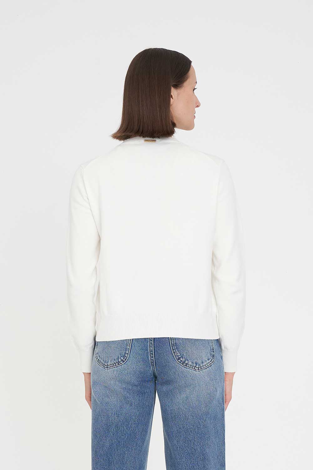 HUFFER CLASSIC BUTTON UP CARDIGAN - CHALK - THE VOGUE STORE