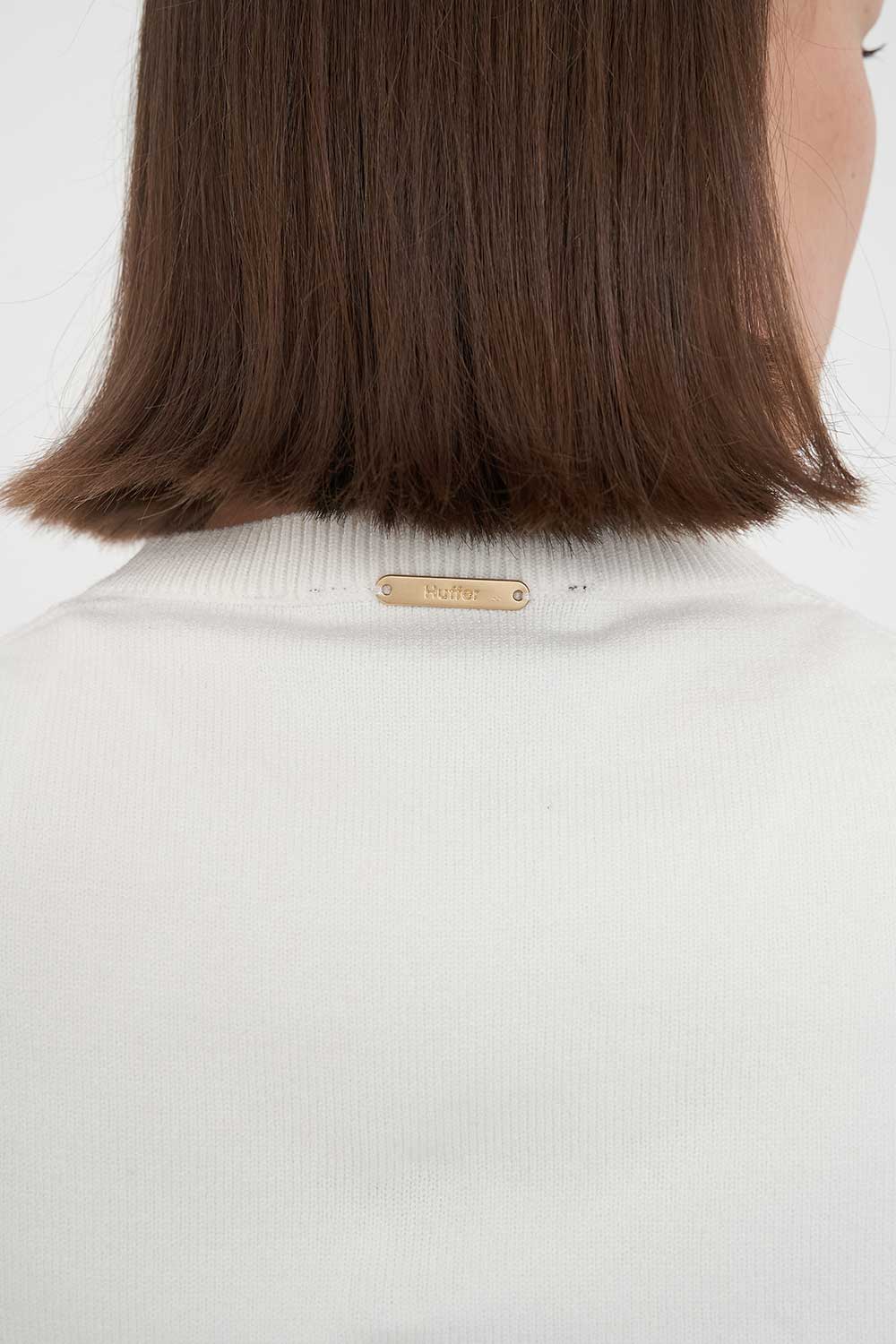 HUFFER CLASSIC BUTTON UP CARDIGAN - CHALK - THE VOGUE STORE