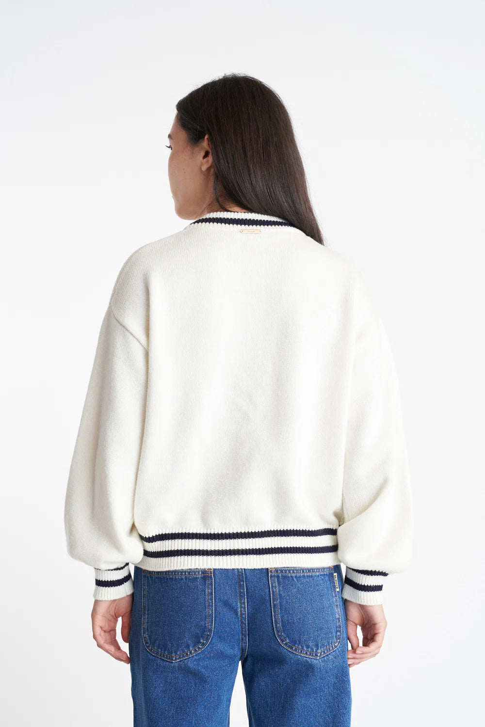 HUFFER ACES KNIT CARDIGAN - CHALK