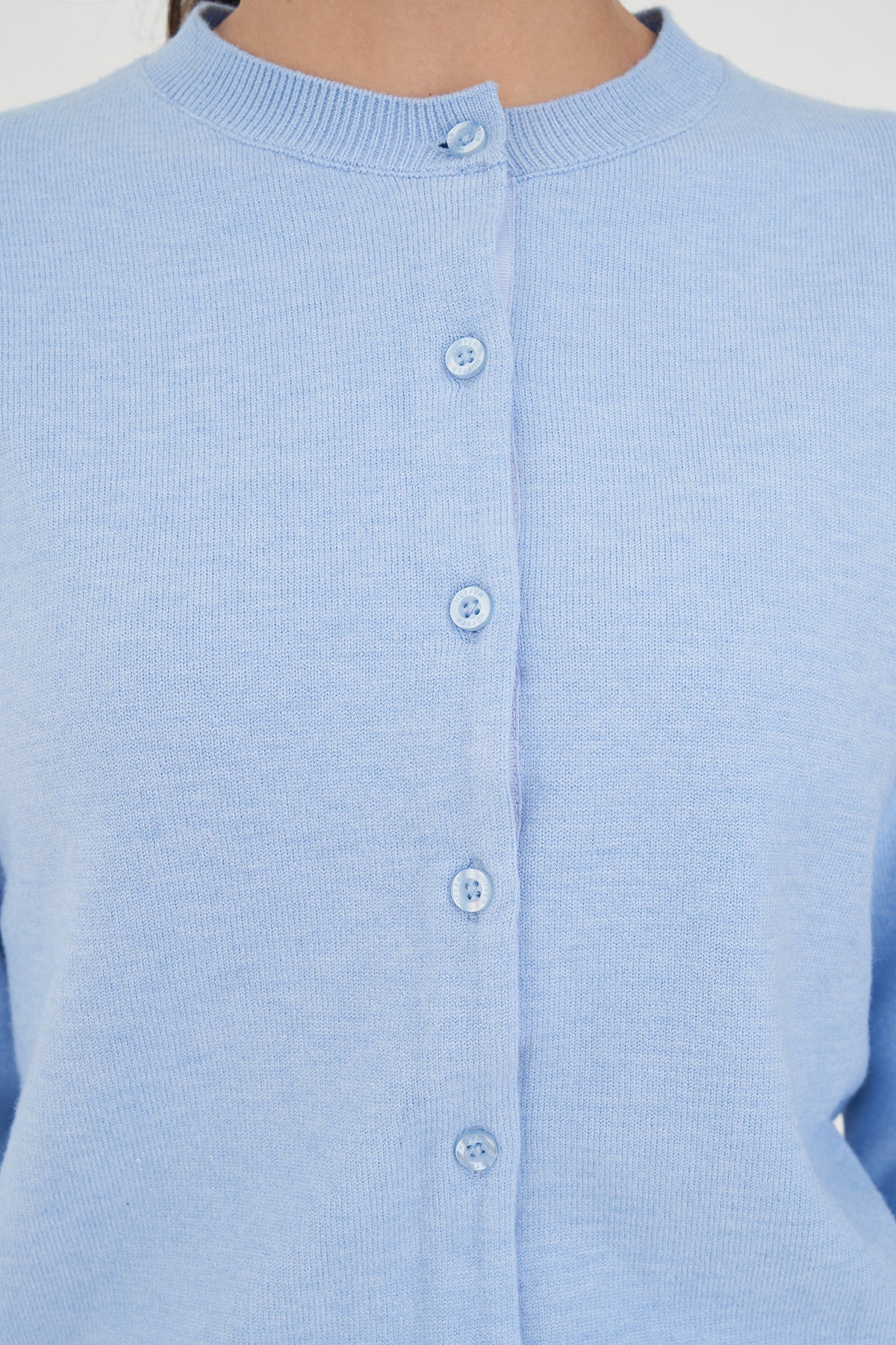 HUFFER CLASSIC BUTTON UP CARDIGAN - LIGHT BLUE - THE VOGUE STORE