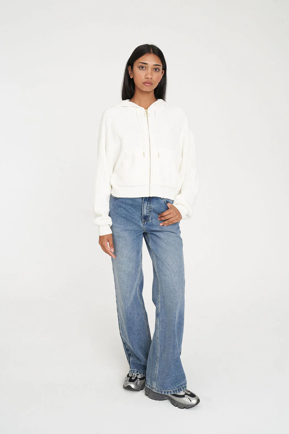 HUFFER SIGNATURE KNIT HOOD - CHALK - THE VOGUE STORE