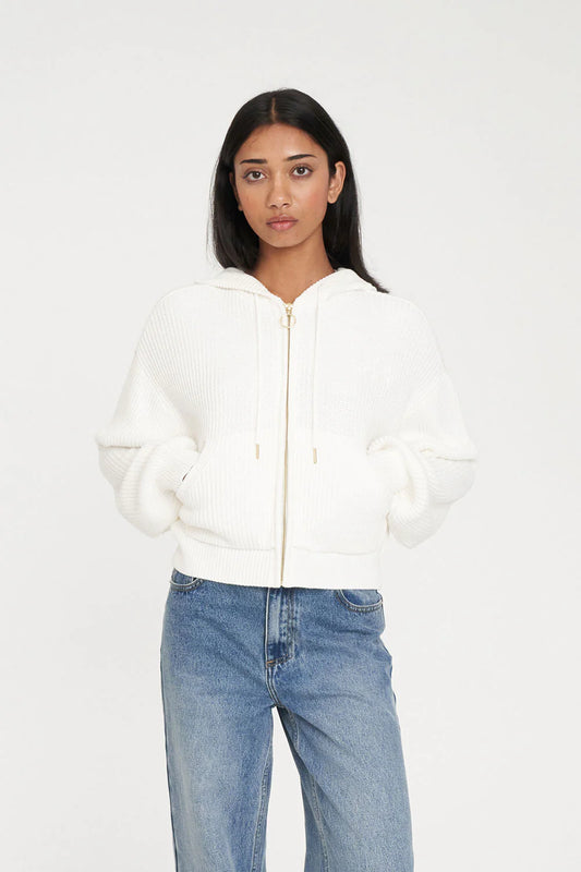 HUFFER SIGNATURE KNIT HOOD - CHALK - THE VOGUE STORE