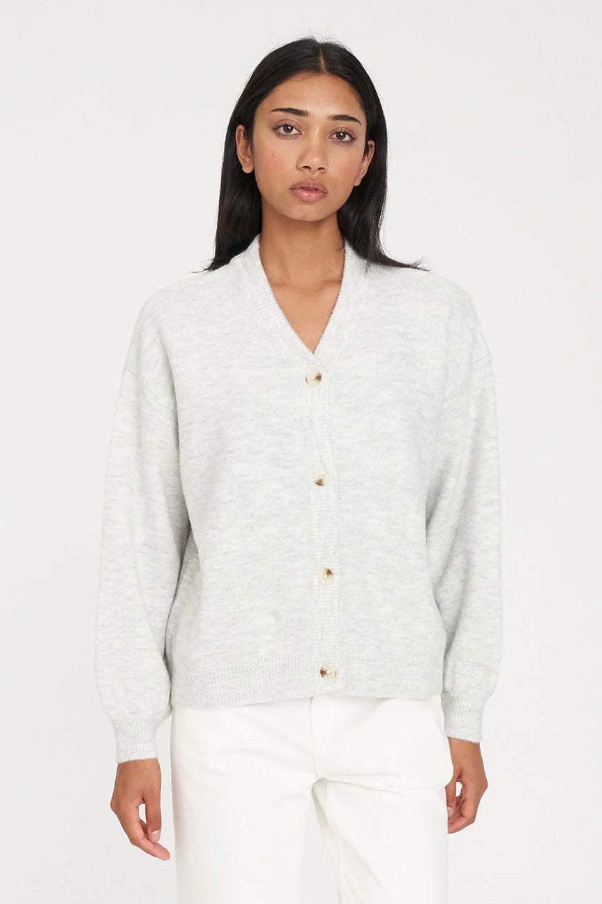 HUFFER KENDALL CARDIGAN - SILVER MARLE - THE VOGUE STORE