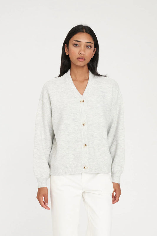 HUFFER KENDALL CARDIGAN - SILVER MARLE - THE VOGUE STORE