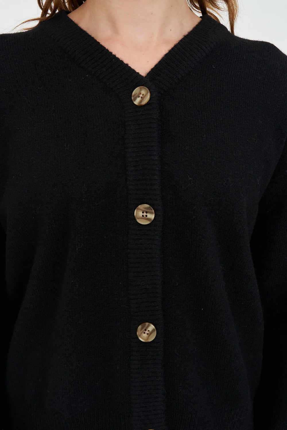 HUFFER KENDALL CARDIGAN - BLACK - THE VOGUE STORE