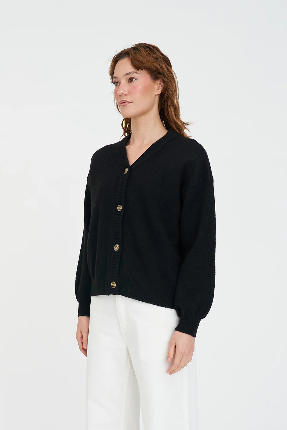 HUFFER KENDALL CARDIGAN - BLACK - THE VOGUE STORE