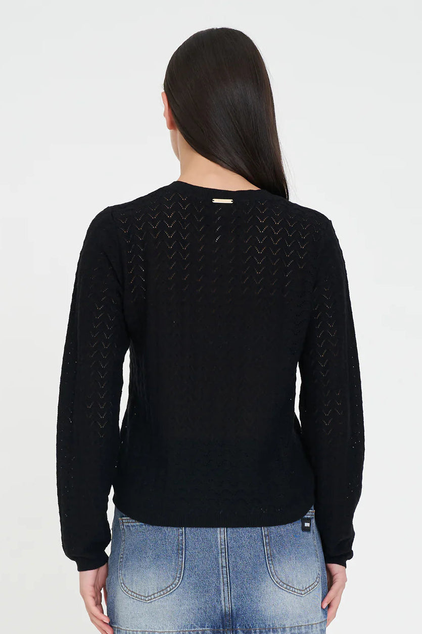 HUFFER ZIGGY CRUISE LS TOP - BLACK - THE VOGUE STORE
