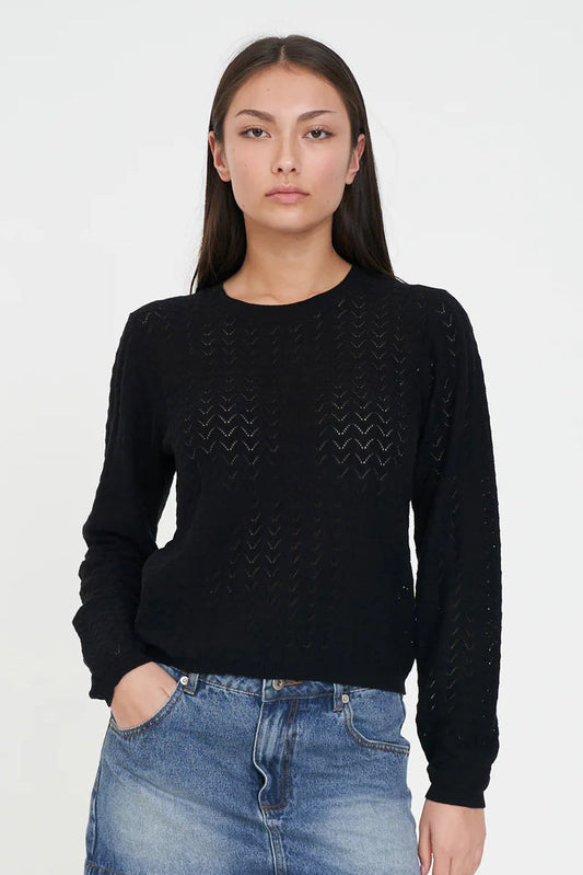 HUFFER ZIGGY CRUISE LS TOP - BLACK - THE VOGUE STORE
