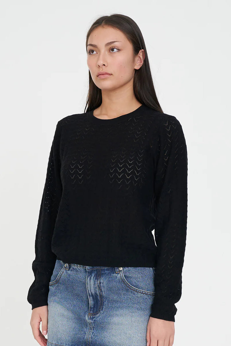 HUFFER ZIGGY CRUISE LS TOP - BLACK - THE VOGUE STORE