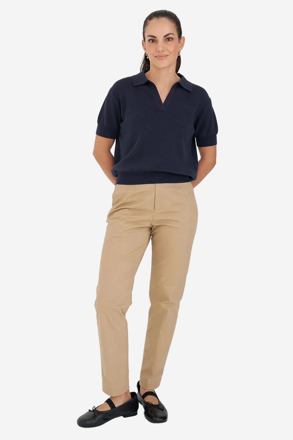 HUFFER CLASSIC SS KNIT POLO - NAVY - THE VOGUE STORE