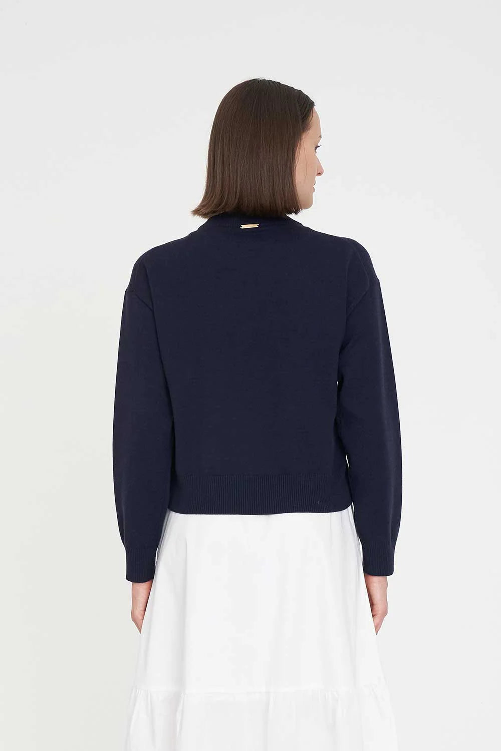 HUFFER CLASSIC KNIT CREW - NAVY - THE VOGUE STORE