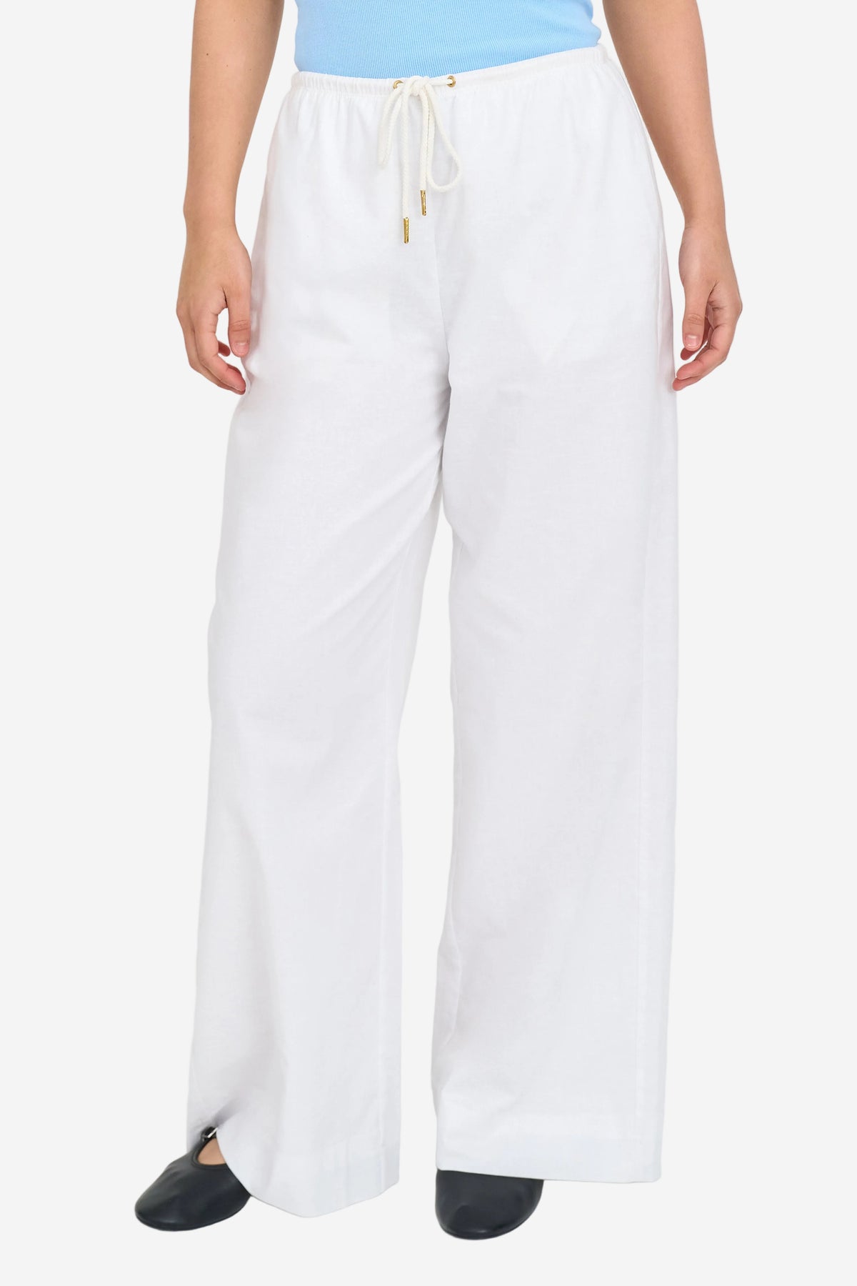 HUFFER LIN-IN SABINE PANT - WHITE - THE VOGUE STORE