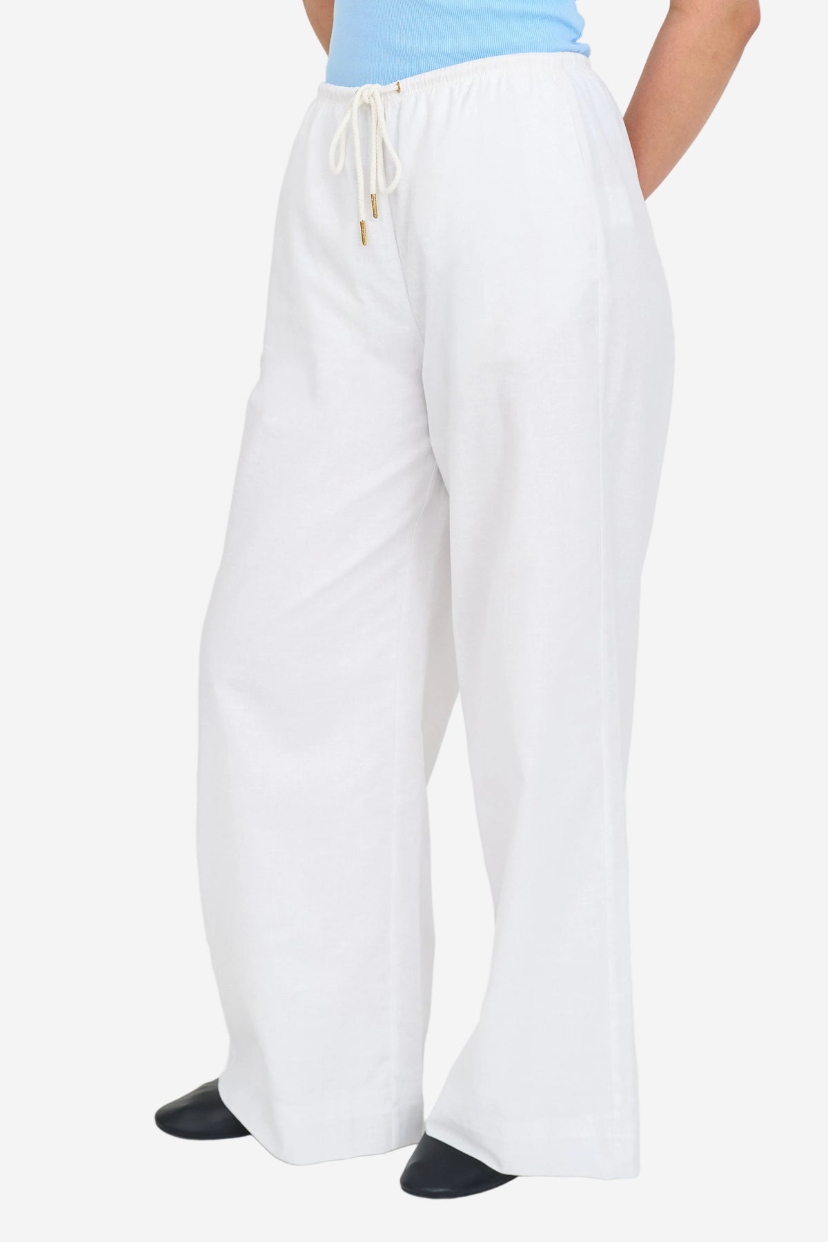 HUFFER LIN-IN SABINE PANT - WHITE - THE VOGUE STORE