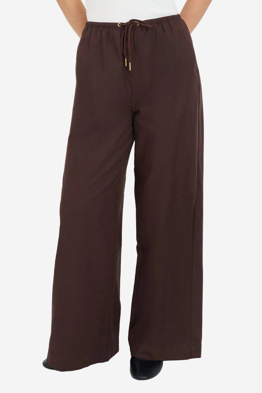 HUFFER SABINE PANT - COCOA - THE VOGUE STORE