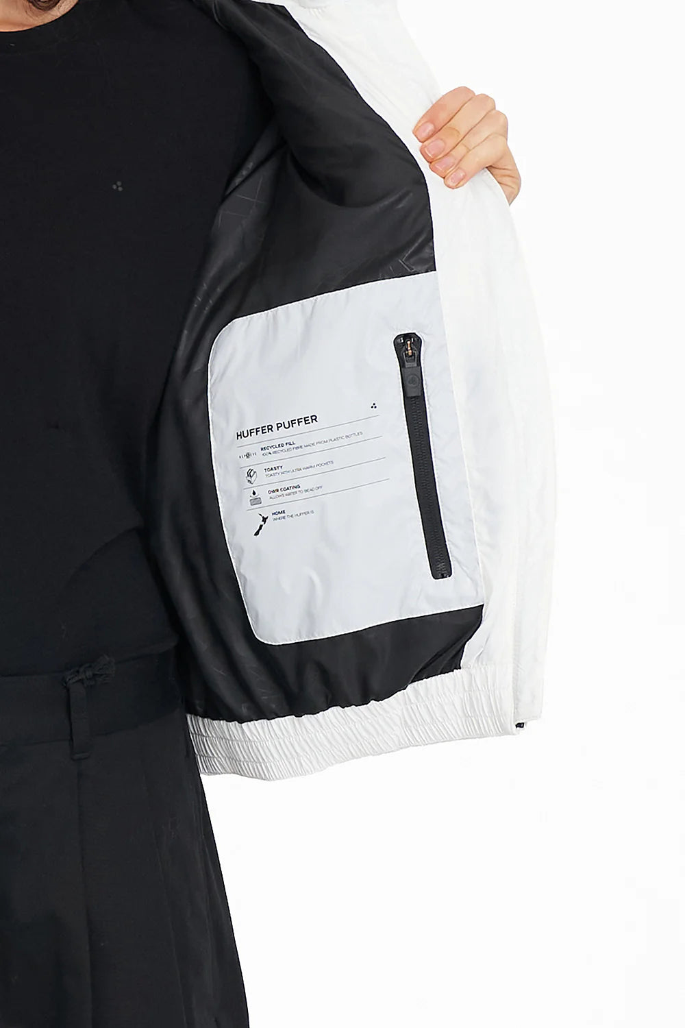HUFFER QUILTED LOFT JACKET - WHITE - THE VOGUE STORE