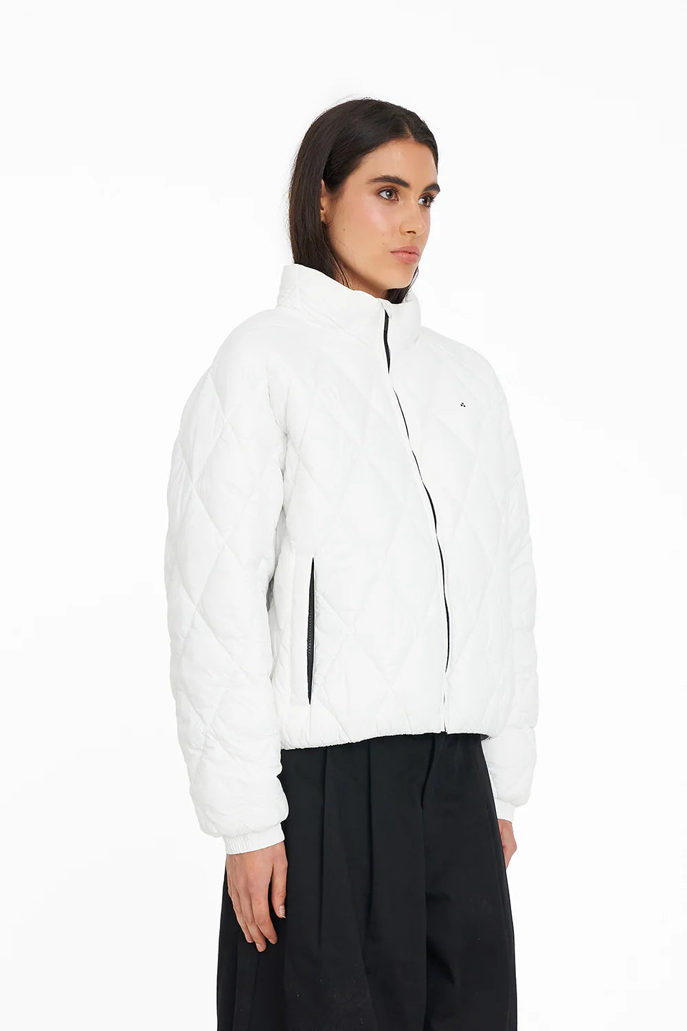 HUFFER QUILTED LOFT JACKET - WHITE - THE VOGUE STORE