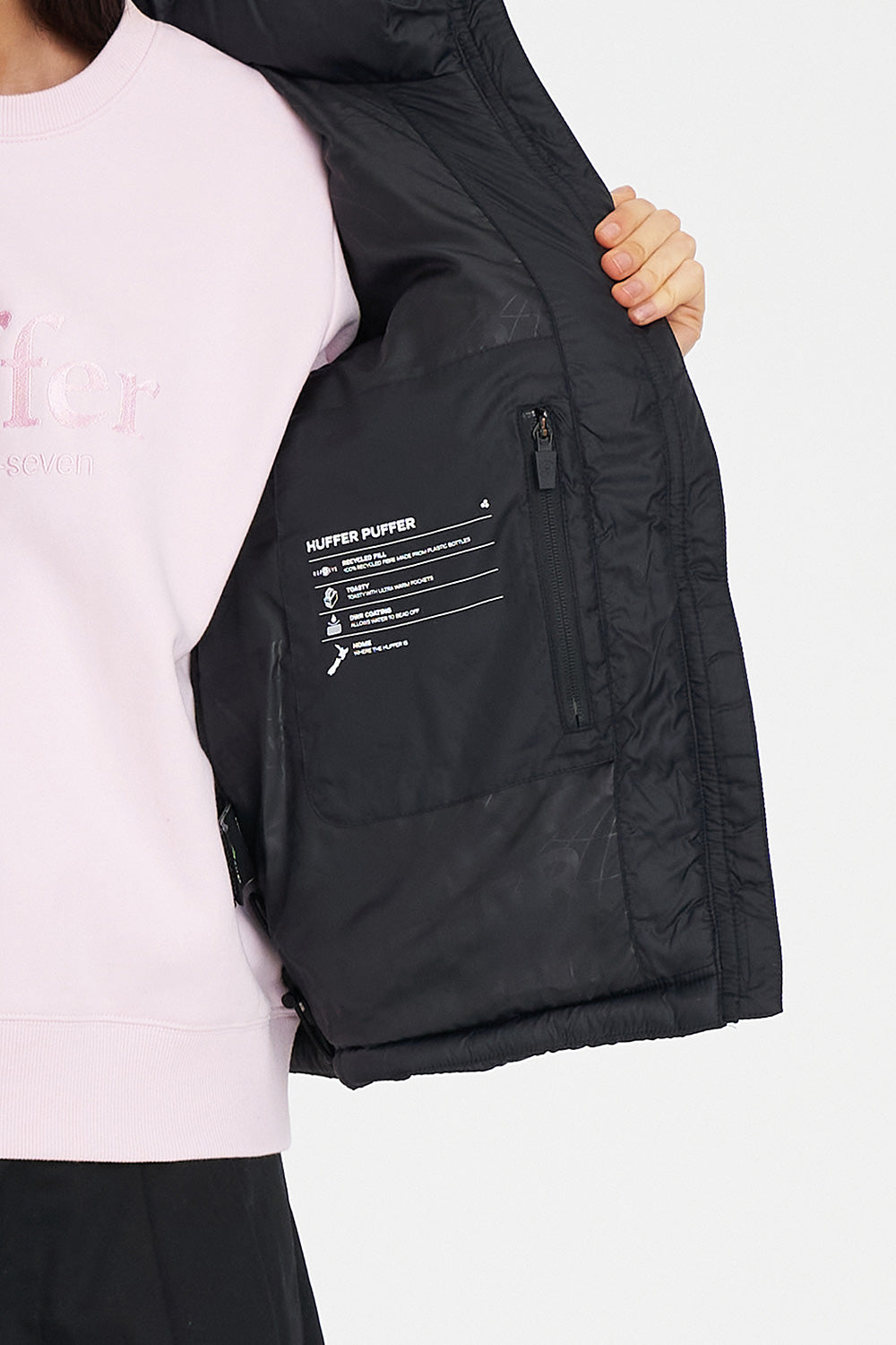 HUFFER WOMENS RIDER PUFFER VEST - BLACK - THE VOGUE STORE