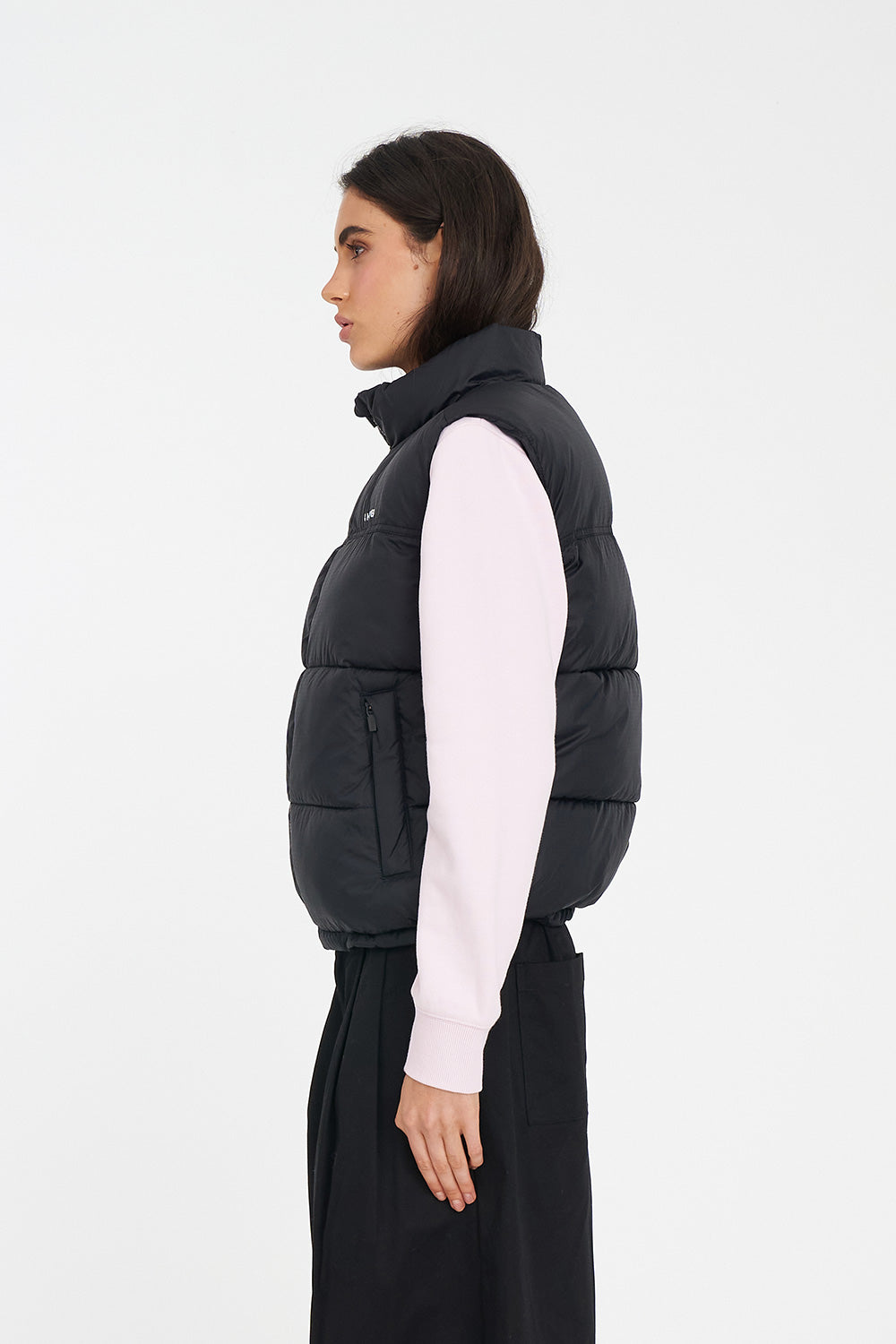 HUFFER WOMENS RIDER PUFFER VEST - BLACK - THE VOGUE STORE