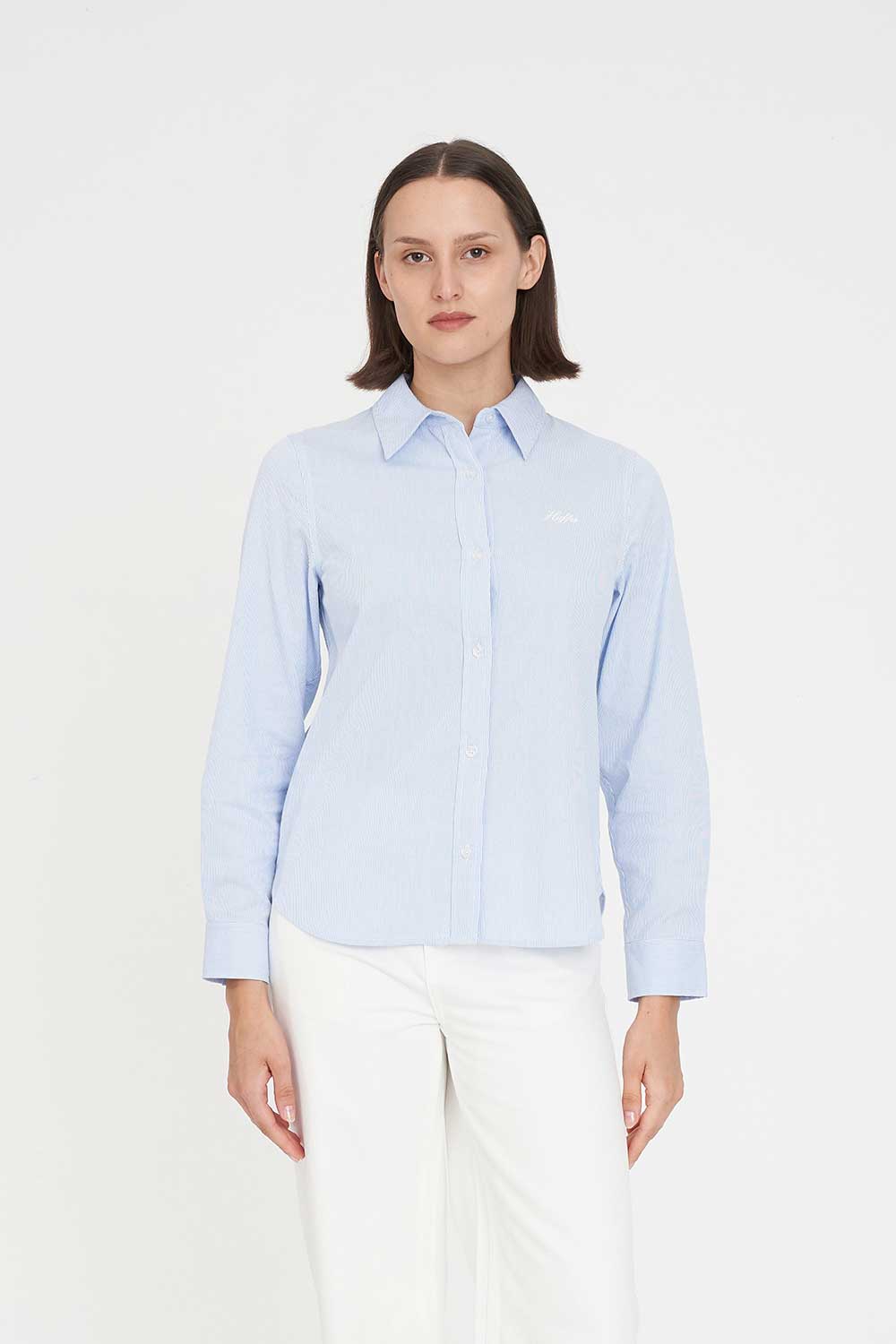 HUFFER CLASSIC OXFORD SHIRT - BLUE STRIPE - THE VOGUE STORE