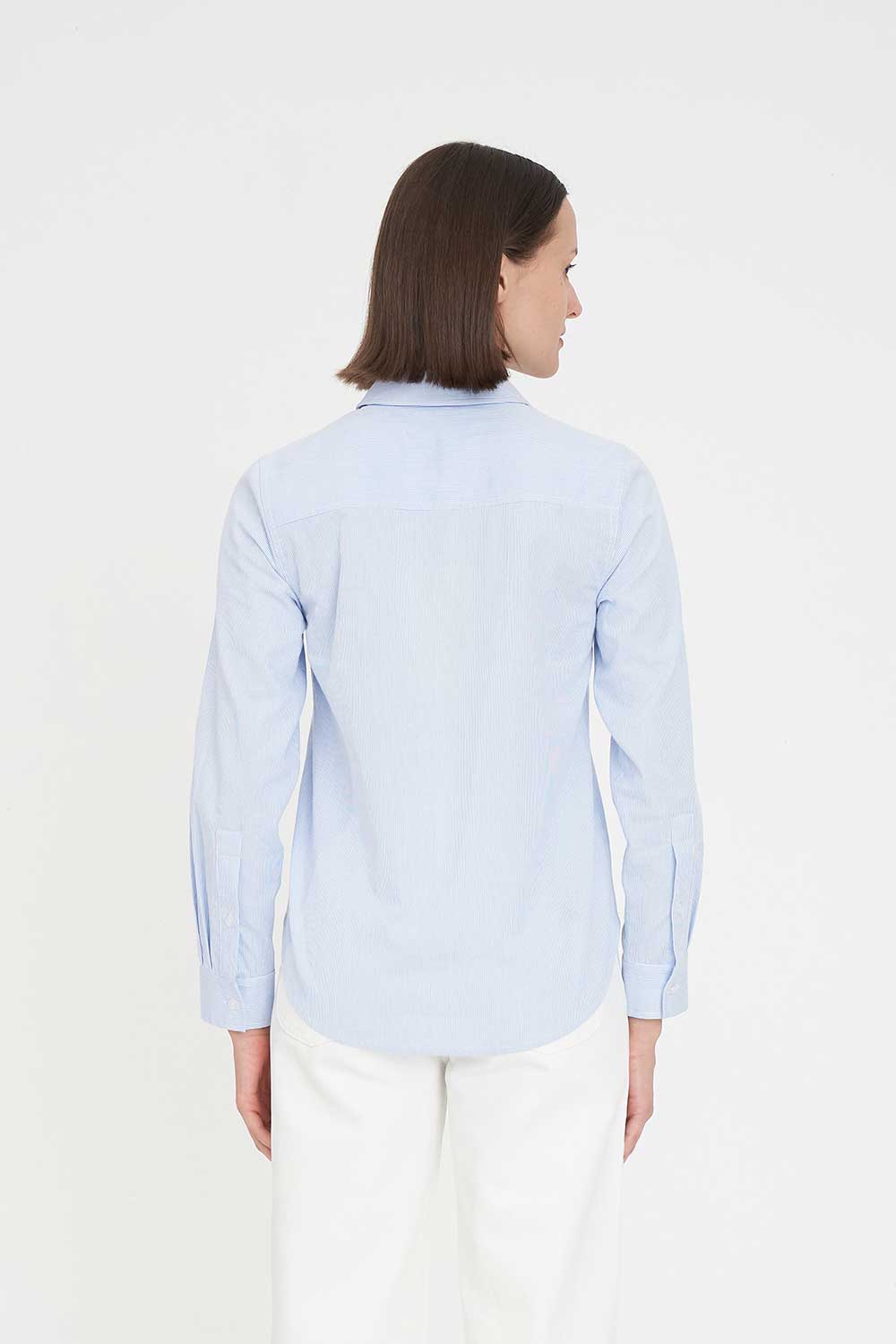 HUFFER CLASSIC OXFORD SHIRT - BLUE STRIPE - THE VOGUE STORE