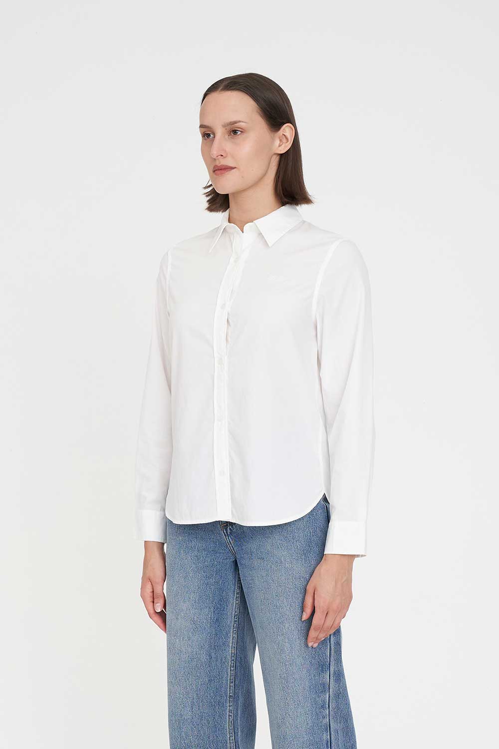 HUFFER CLASSIC BUTTON UP SHIRT - WHITE - THE VOGUE STORE