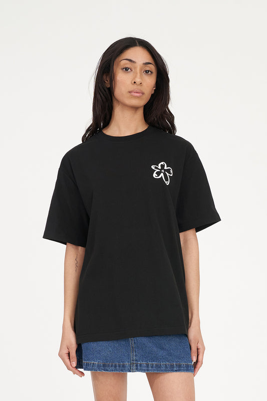 HUFFER RELAX TEE 220/DAISY BLACK - THE VOGUE STORE