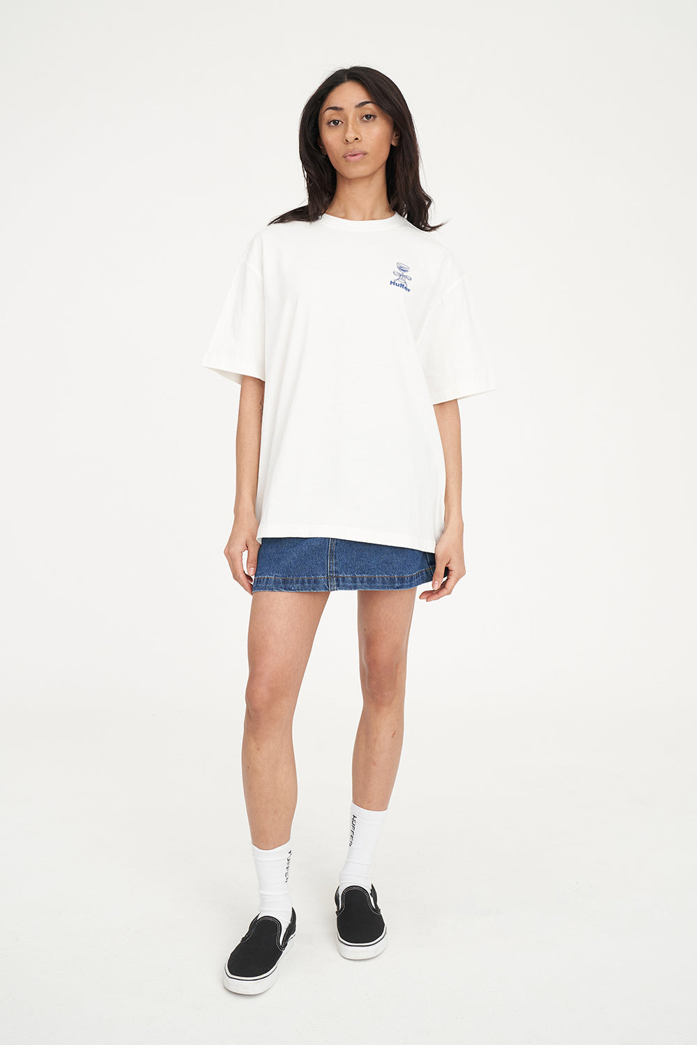 HUFFER RELAX TEE 220/ PASTERIA - CHALK - THE VOGUE STORE
