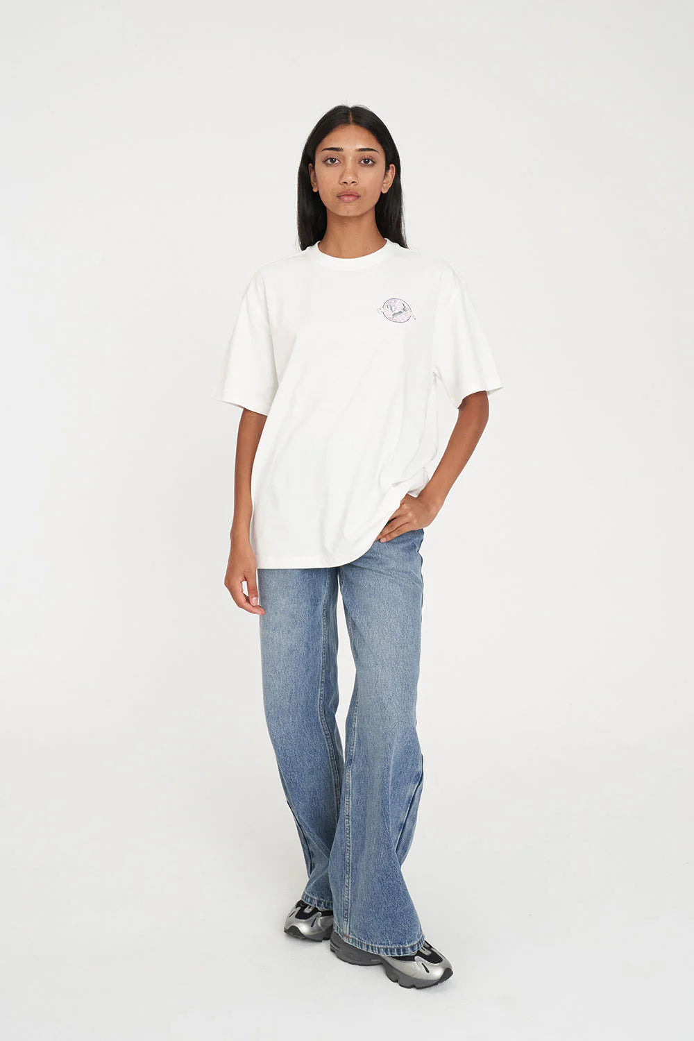HUFFER RELAX TEE 220/FLIGHT PLAN - CHALK - THE VOGUE STORE