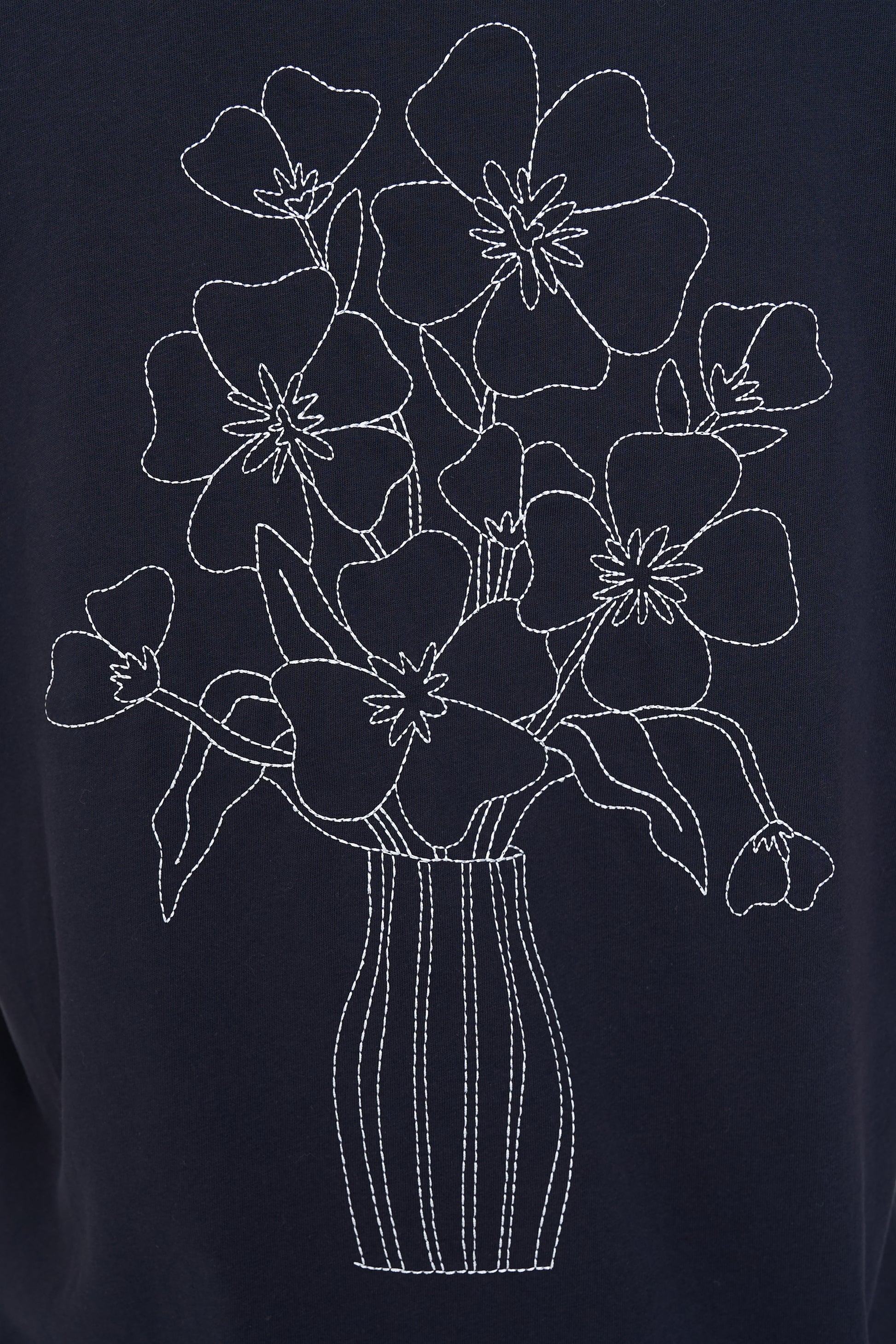 HUFFER CLASSIC TEE 170 - FLORETTE NAVY - THE VOGUE STORE