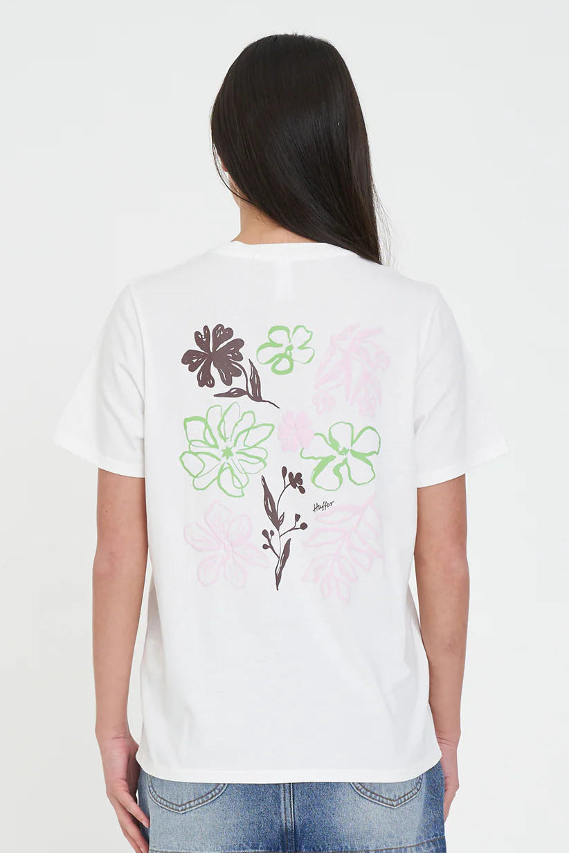HUFFER CLASSIC TEE 170/DAZY - CHALK - THE VOGUE STORE